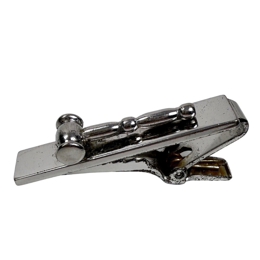 Anson Gavel Tie Bar Mens Sterling Silver Judge Law